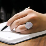 انگشتر عقیق کبود نقره مردانه طرح مشکان - Image 2