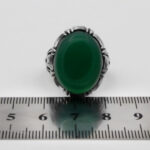 انگشتر عقیق سبز نقره مردانه طرح مصفا - Image 3