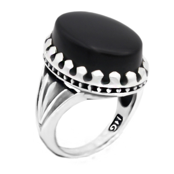 ۴-۱-۱۱۷۶-black-agate-ring (1) انگشتر عقیق سیاه (مشکی) مردانه نقره