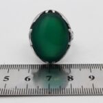 انگشتر عقیق سبز نقره مردانه طرح منجی - Image 4