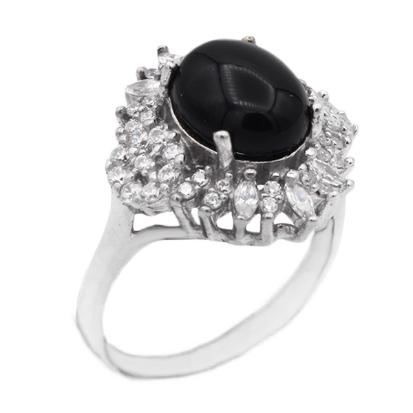 ۴-۱-۱۱۹۰-black-agate-ring (1) انگشتر عقیق سیاه (مشکی) زنانه نقره مجلسی
