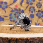 انگشتر عقیق مشکی نقره زنانه طرح ملیسا - Image 2