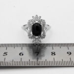 انگشتر عقیق مشکی نقره زنانه طرح ملیسا - Image 3