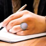 انگشتر عقیق کبود نقره مردانه طرح منیف - Image 3