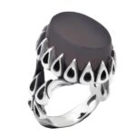 انگشتر عقیق کبود نقره مردانه طرح منیف