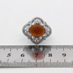 انگشتر عقیق سرخ نقره زنانه طرح "من یتق الله" - Image 2