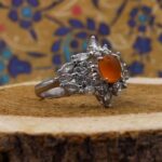 انگشتر عقیق سرخ یمنی نقره زنانه طرح مهدا - Image 3