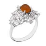 انگشتر عقیق سرخ یمنی نقره زنانه طرح مهدا