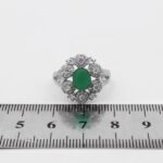 انگشتر عقیق سبز نقره زنانه طرح مهربخت - Image 2