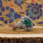 انگشتر عقیق سبز نقره زنانه طرح مهربخت - Image 3