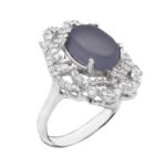 انگشتر عقیق کبود نقره زنانه طرح مهرجان