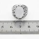 انگشتر عقیق کبود یمنی نقره مردانه طرح مهرخو - Image 4