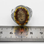 انگشتر الکساندریت الماس تراش نقره دست ساز مردانه طرح دور طلایی فاخر کرار - Image 3