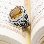 انگشتر الکساندریت الماس تراش نقره مردانه طرح دور طلایی مهرسینا - Image 2