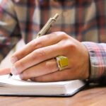 انگشتر شرف الشمس نقره مردانه طرح دور طلایی رولکسی یونا + حکاکی - Image 5