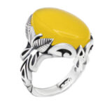 انگشتر شرف الشمس نقره مردانه طرح نعمان + حکاکی