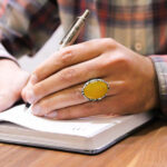 انگشتر شرف الشمس نقره مردانه طرح نعمان + حکاکی - Image 4