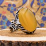 انگشتر شرف الشمس نقره مردانه طرح نعمان + حکاکی - Image 3