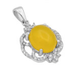 گردنبند شرف الشمس زنانه نقره طرح یانار + حکاکی