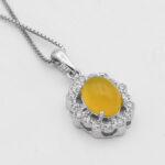 گردنبند شرف الشمس زنانه نقره طرح یادمهر + حکاکی - Image 3