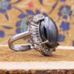 انگشتر حدید صینی نقره زنانه طرح سبارو + حکاکی - Image 2