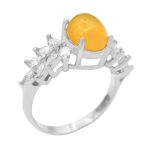 انگشتر شرف الشمس نقره زنانه طرح پرستو + حکاکی