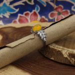 انگشتر شرف الشمس نقره زنانه طرح پرستو + حکاکی - Image 3