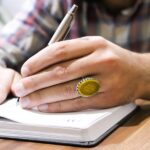 انگشتر شرف الشمس نقره مردانه طرح آیت الکرسی بزرگ + حرز امام جواد (ع) + حکاکی - Image 2