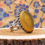 انگشتر شرف الشمس نقره مردانه طرح آیت الکرسی بزرگ + حرز امام جواد (ع) + حکاکی - Image 4