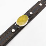 دستبند شرف الشمس نقره چرم طبیعی مشکی دو لایه طرح آیت الکرسی + حرز امام جواد (ع) + حکاکی - Image 3