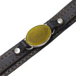 دستبند شرف الشمس نقره چرم طبیعی مشکی دو لایه طرح آیت الکرسی + حرز امام جواد (ع) + حکاکی