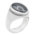 انگشتر حدید صینی نقره مردانه طرح فیلی نورمند + حکاکی