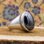 انگشتر حدید صینی نقره مردانه طرح فیلی نورمند + حکاکی - Image 3