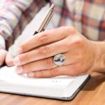 انگشتر حدید صینی نقره مردانه طرح فیلی نورمند + حکاکی - Image 4