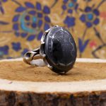 انگشتر حدید صینی نقره مردانه طرح پارسان با حکاکی آیه الکرسی - Image 3