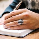 انگشتر حدید صینی نقره مردانه طرح پارسان با حکاکی آیه الکرسی - Image 2