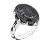 انگشتر حدید صینی نقره مردانه طرح پارسان با حکاکی آیه الکرسی