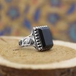 انگشتر حدید صینی نقره مردانه طرح پیروزگر + حکاکی - Image 2