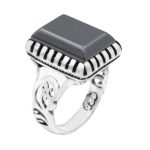 انگشتر حدید صینی نقره مردانه طرح پیروزگر + حکاکی