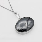 گردنبند حدید صینی زنانه و مردانه نقره طرح تور + حکاکی ذکر رزق و روزی - Image 3