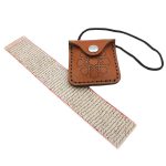 گردنبند چرم طبیعی با حرز امام جواد (ع) روی پوست آهو طرح فجر (دست نویس)