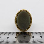 انگشتر یشم نقره مردانه طرح دور طلایی آیت الکرسی - Image 4