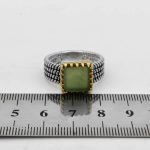 انگشتر یشم نقره مردانه طرح دور طلایی آذرکیوان - Image 4