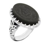 انگشتر یشم نقره مردانه طرح الله