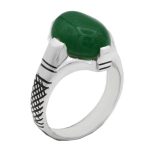 انگشتر یشم نقره مردانه دست ساز طرح ساجد