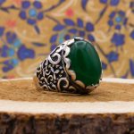 انگشتر یشم نقره مردانه طرح سرمد - Image 2