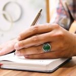 انگشتر یشم نقره مردانه طرح سرمد - Image 3