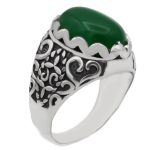 انگشتر یشم نقره مردانه طرح سرمد