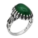 انگشتر یشم نقره مردانه طرح سمیح