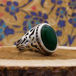 انگشتر یشم نقره مردانه طرح سیروان - Image 3